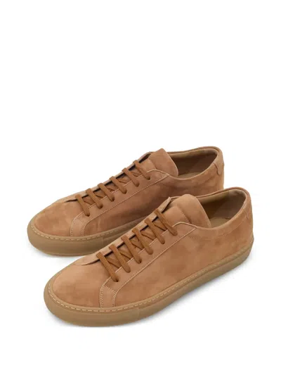 Common Projects White Achilles Leather Low-top Sneakers In Brown