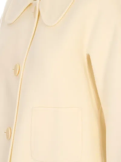 S Max Mara 플리츠 디테일 버튼 프런트 크롭 재킷 In Brown
