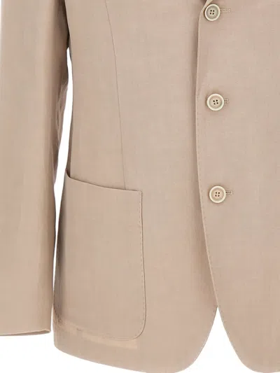 Eleventy Buttoned Patch-pockets Blazer In Metallic