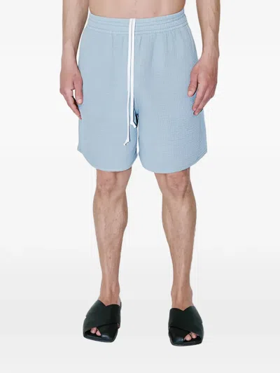 True Tribe Drawstring Textured Shorts In Blue