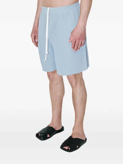 True Tribe Drawstring Textured Shorts In Blue
