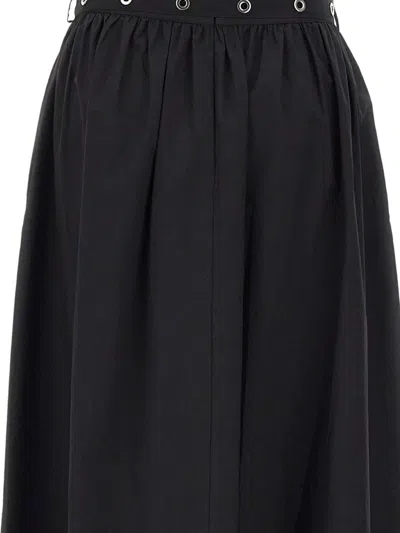 Hugo Boss 아일렛 벨트 코튼 포플린 맥시 스커트 In Black