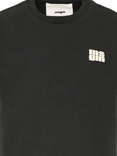 Msgm Logo T-shirt In Black