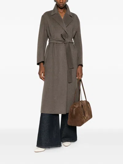 S Max Mara 벨트 코트 In Brown