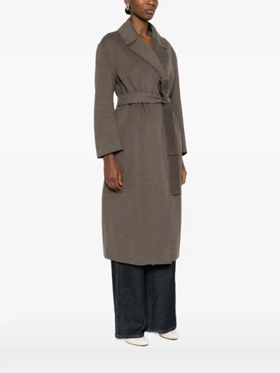 S Max Mara 벨트 코트 In Brown