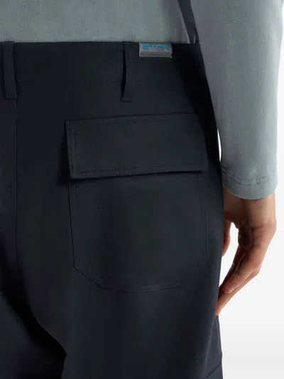 Etro Black Straight Cargos Pants In Black