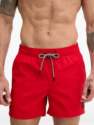 Bogner Fire+ice 넬슨 로고 패치 드로스트링 스윔 쇼츠 In Red