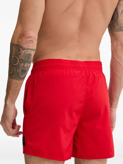 Bogner Fire+ice 넬슨 로고 패치 드로스트링 스윔 쇼츠 In Red