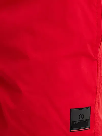 Bogner Fire+ice 넬슨 로고 패치 드로스트링 스윔 쇼츠 In Red