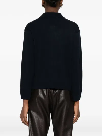 's Max Mara 버튼 업 칼라 폴로 탑 In Blue