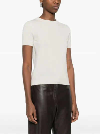 S Max Mara 반소매 스웨터 In White