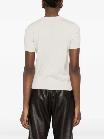 S Max Mara 반소매 스웨터 In White