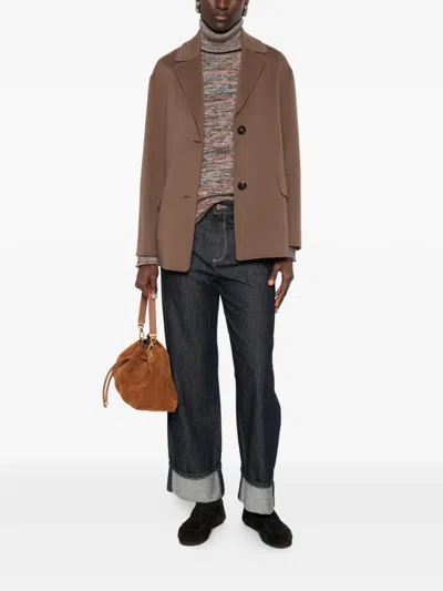 's Max Mara Max Mara S Brown Doublewool Singlebreasted Jacket In Brown