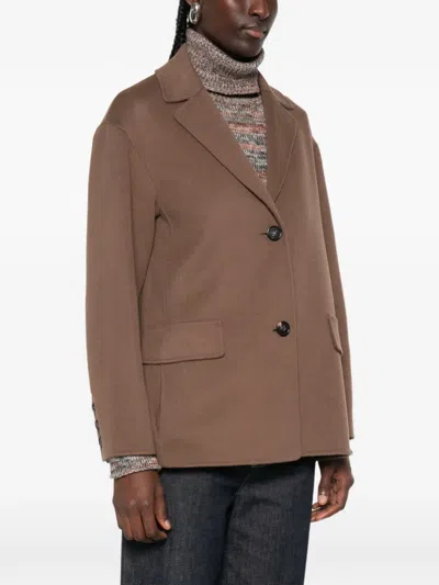 's Max Mara Max Mara S Brown Doublewool Singlebreasted Jacket In Brown