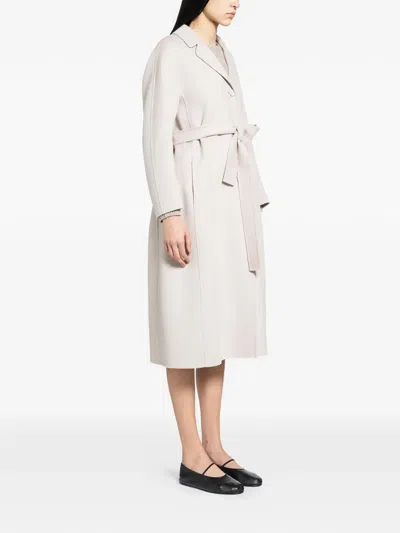 's Max Mara Flared Wool Coat In White