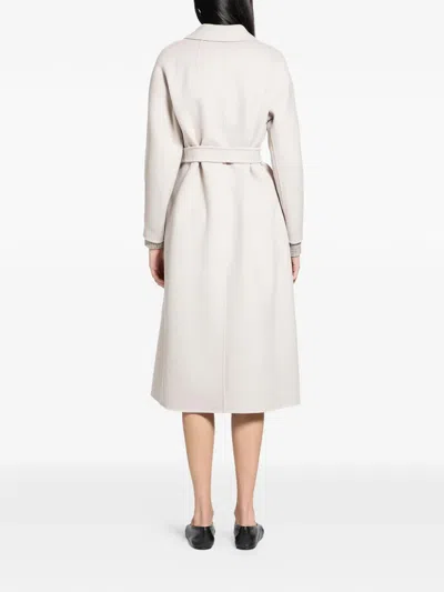 's Max Mara Flared Wool Coat In White