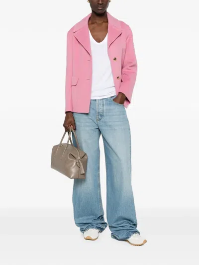S Max Mara Button-fastening Notched-lapel Jacket In Pink