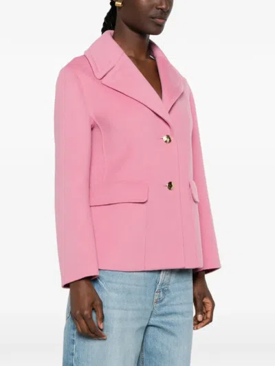 S Max Mara Button-fastening Notched-lapel Jacket In Pink