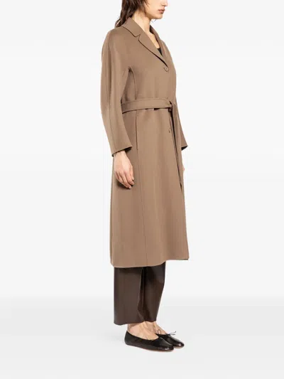 S Max Mara 플레어 코트 In Brown