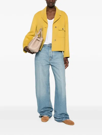 S Max Mara Button-up Chest-pocket Jacket In Gold