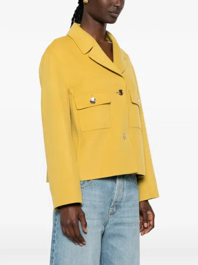 S Max Mara Button-up Chest-pocket Jacket In Gold