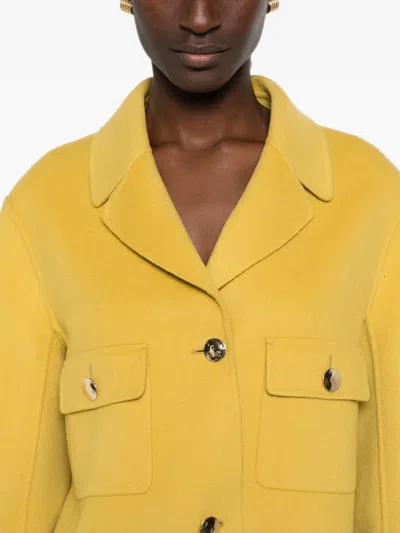 S Max Mara Button-up Chest-pocket Jacket In Gold