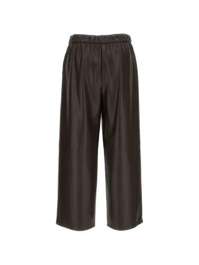 S Max Mara 코트 저지 크롭 팬츠 In Brown