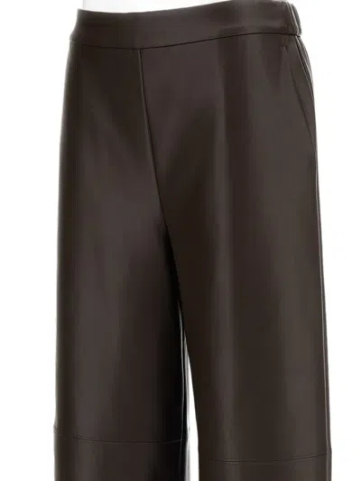 S Max Mara 코트 저지 크롭 팬츠 In Brown