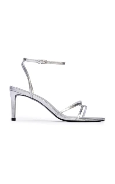 Black Suede Studio Miley Metallic Leather Sandals In Black