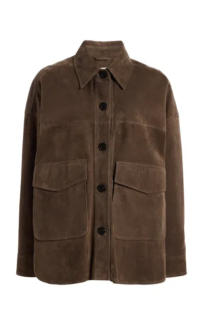 Arma Kaylee Lamb Suede Jacket In Brown