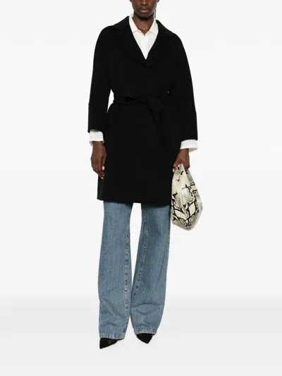 's Max Mara Arona Belted Notch-lapel Coat In Black
