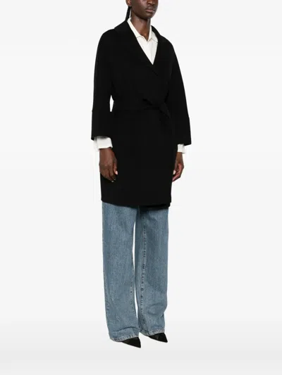 's Max Mara Arona Belted Notch-lapel Coat In Black
