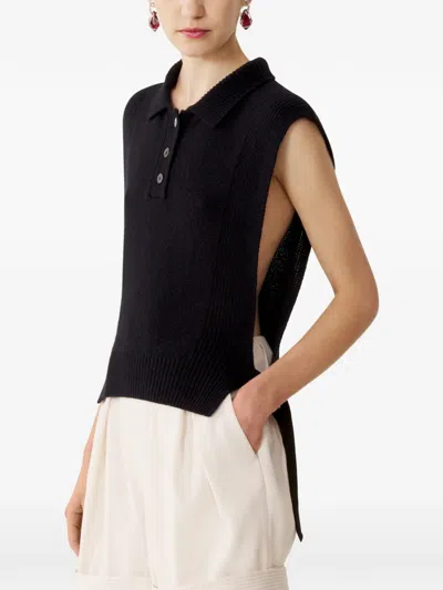Lanvin 사이드 버클 베스트 In Black