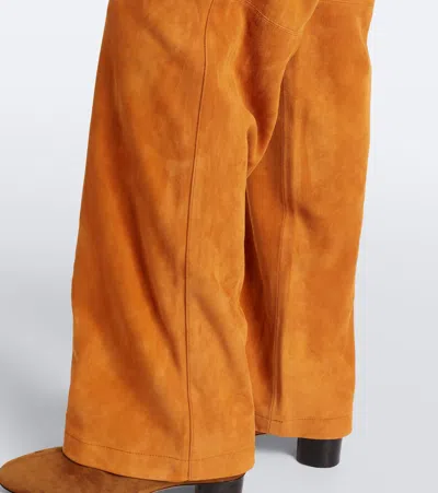 Ulla Johnson Freja Suede Flared Pants In Multi