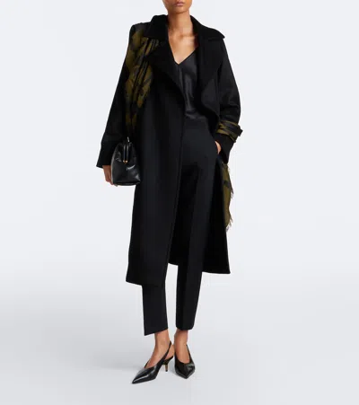 Max Mara Wool Wrap Coat In Black