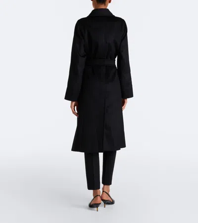Max Mara Wool Wrap Coat In Black