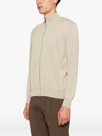 Canali 집업 니트 가디건 In Neutral