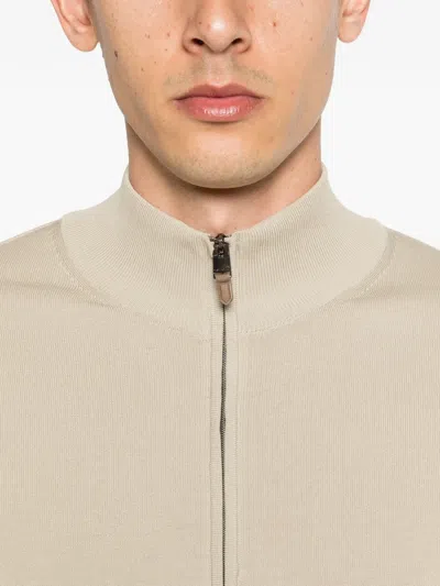 Canali 집업 니트 가디건 In Neutral