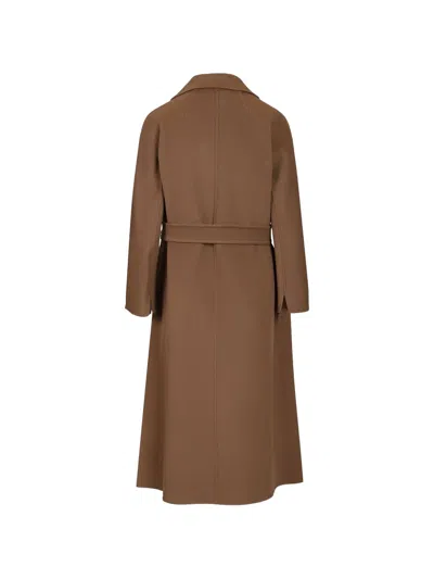 's Max Mara Belted Wool Coat In Brown