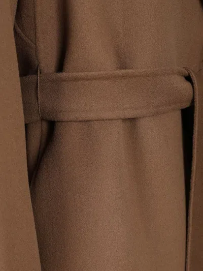 's Max Mara Belted Wool Coat In Brown