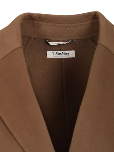 's Max Mara Belted Wool Coat In Brown