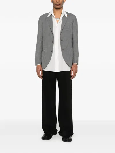 Latorre Soffio Buttoned Virgin Wool Jacket In Gray