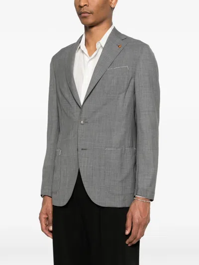 Latorre Soffio Buttoned Virgin Wool Jacket In Gray