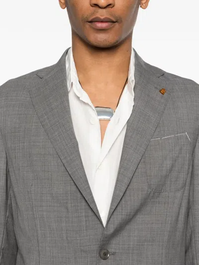 Latorre Soffio Buttoned Virgin Wool Jacket In Gray