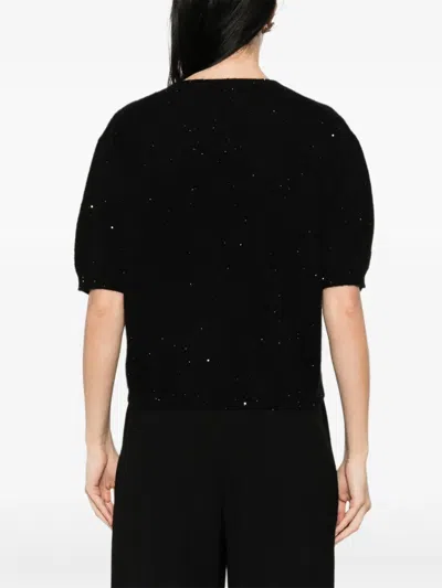 Allude 라운드 넥 티셔츠 In Black