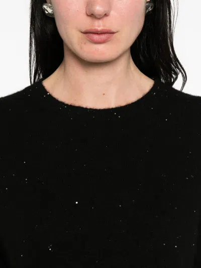 Allude 라운드 넥 티셔츠 In Black