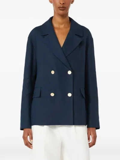 's Max Mara Double-breasted Blazer In Blue
