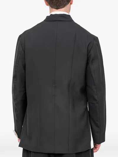 Setchu Origami Double-breasted Jacket In Black
