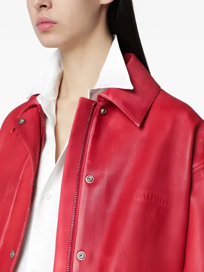 Halfboy Long Sleeve Collared Coat Front Pockets In White