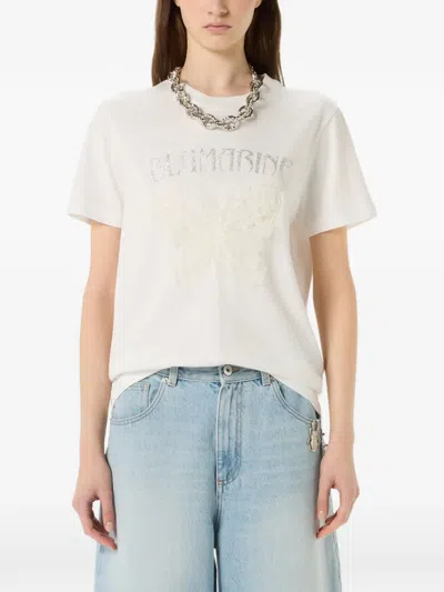 Blumarine 버터플라이 프린트 티셔츠 In White